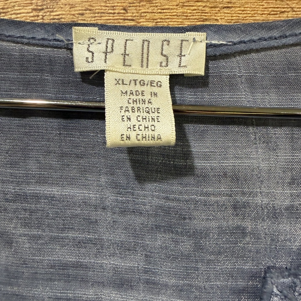 Spense Relaxed Embroidered V-Neck Tunic - Blue Size XL - Picture 5 of 5